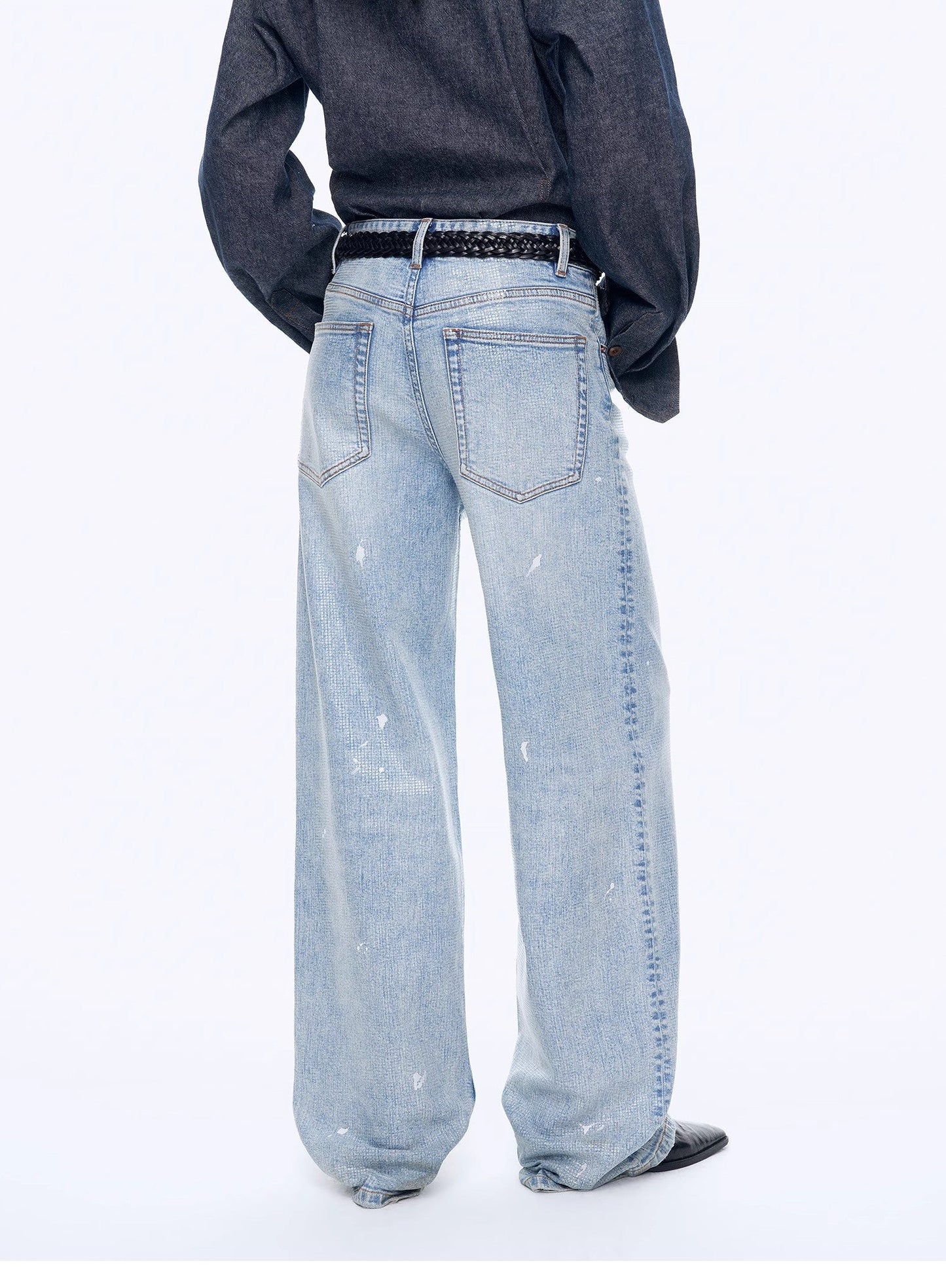 "Art Journey" Distressed Dirty Dyed Tencel Cotton Jeans